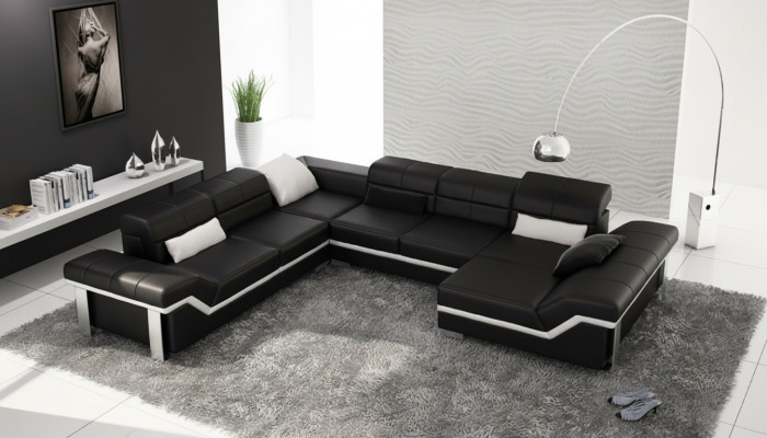 Canapé d'angle, siège de designer, canapés, canapé moderne, suite d'angle en U, rembourrage.