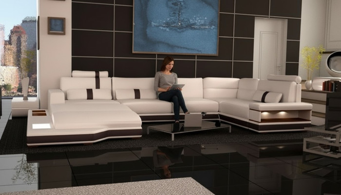Canapé d'angle moderne en forme de U Rembourrage Canapé d'angle Siège design Meubles Canapés