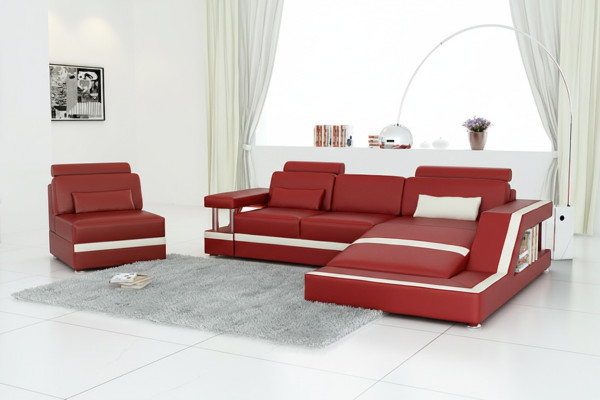 Canapé d'angle Ensemble de canapés Canapé d'angle en tissu Tabouret Complet Fauteuil Sofa
