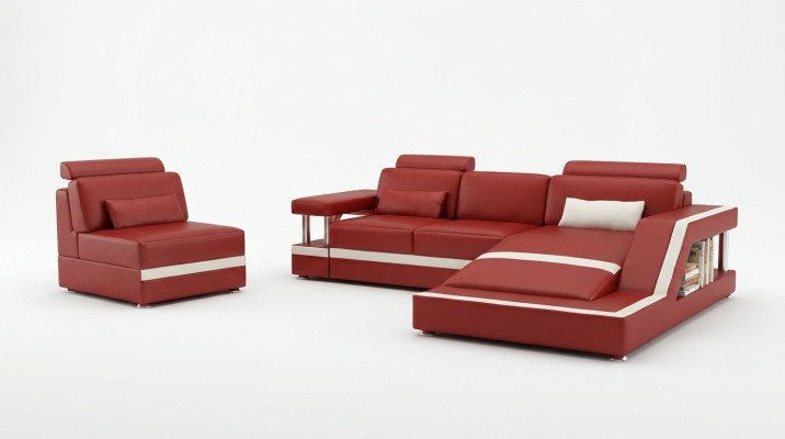 Canapé d'angle Ensemble de canapés Canapé d'angle en tissu Tabouret Complet Fauteuil Sofa