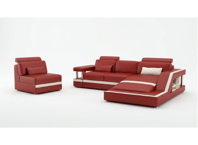 Canapé d'angle Ensemble de canapés Canapé d'angle en tissu Tabouret Complet Fauteuil Sofa