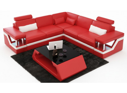 Coin de canapé Canapé d'angle Cuir Salon paysage Suite Design Canapé moderne en forme de L