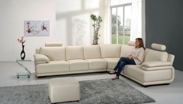 Canapés de luxe Cuir nouveau Canapé Siège Suite d'angle Rembourrage Canapé d'angle Design Canapé
