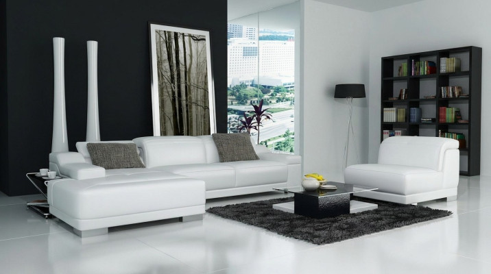 Canapé d'angle moderne en forme de L avec siège rembourré, canapé d'angle + fauteuil. Canapé d'angle