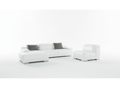 Canapé d'angle moderne en forme de L avec siège rembourré, canapé d'angle + fauteuil. Canapé d'angle