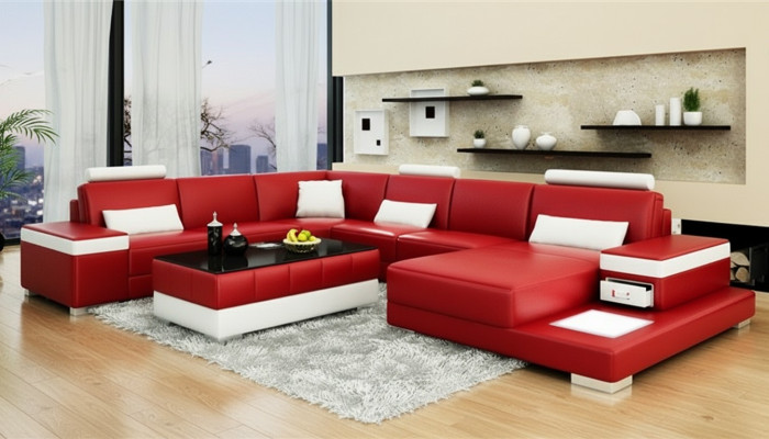 Canapé design Canapé d'angle Canapé de luxe Suite rembourrée Paysage de vie en forme de U neuf