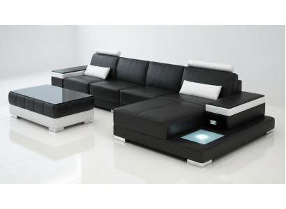Canapé Canapé d'angle Mobilier Cuir Salon Paysage Suite Design Moderne Canapé