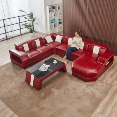 Canapé Siège Suite de Coin Rembourrage Canapé d'angle Canapé Design Canapé de Luxe Canapés en Cuir neufs