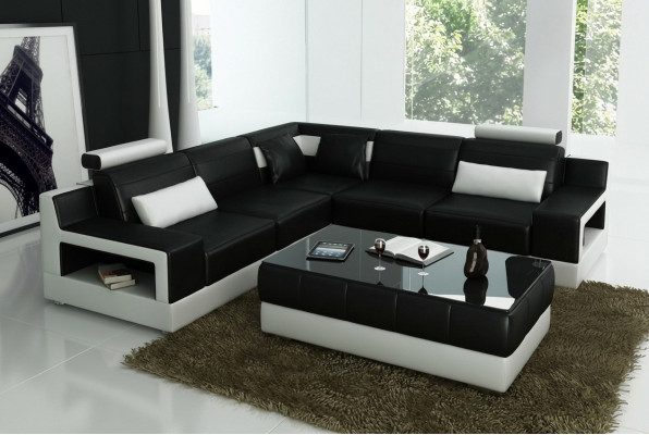 Ensemble de canapé de designer avec pouf Coin canapé avec tabouret Paysage vivant Rembourrage