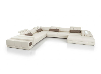 Canapé en cuir en forme de U Canapé Paysage vivant Canapé d'angle Suite Design Moderne Canapé neuf