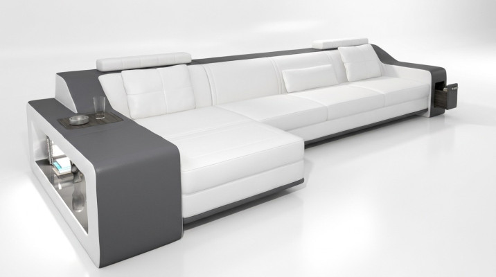 Canapé design Canapé d'angle avec tabouret Salon paysage Canapé Rembourrage Suite