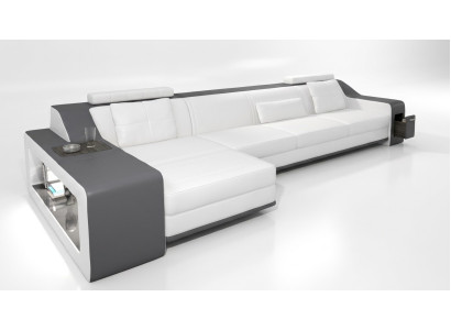 Canapé design Canapé d'angle avec tabouret Salon paysage Canapé Rembourrage Suite