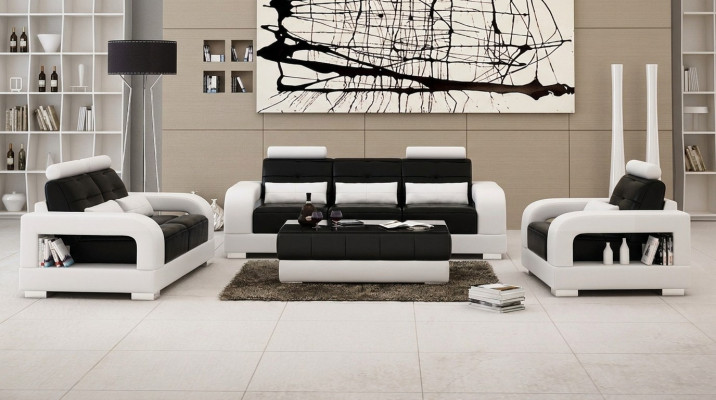 Ensemble de canapés 3 places + 2 places Design Canapé Rembourrage Canapés Canapé Moderne