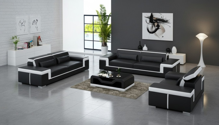 Canapés rembourrés Canapé Moderne Ensemble de Luxe 3+2+1 Places Nouveau Design de Canapé