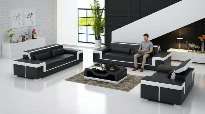 Canapé 3+1+1 Set de canapé design Siège Revêtement Canapé Moderne