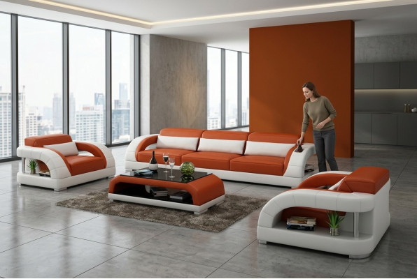 Ensemble de canapé 3+2+1 places Canapé Trois places Canapé confortable Suite de canapés moderne