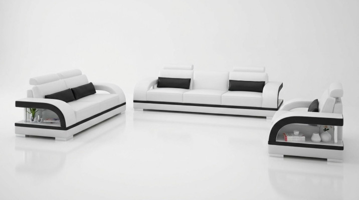 Canapé en cuir en cuir ensemble de canapé 3+1+1 places design canapé moderne