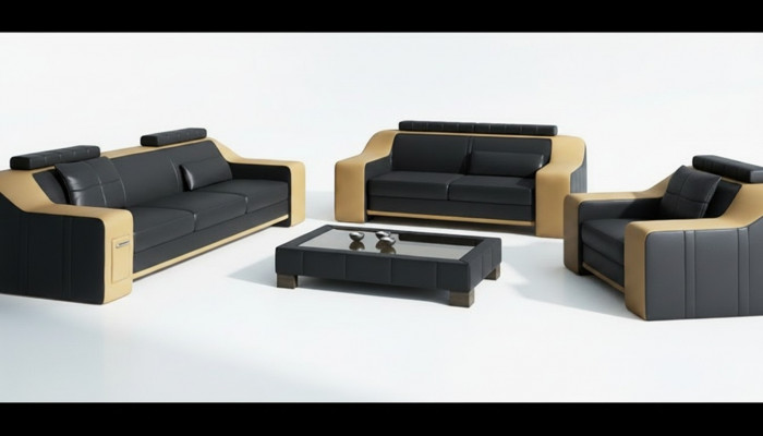Canapé ensemble de canapés 3+2 places avec design de revêtement de siège moderne