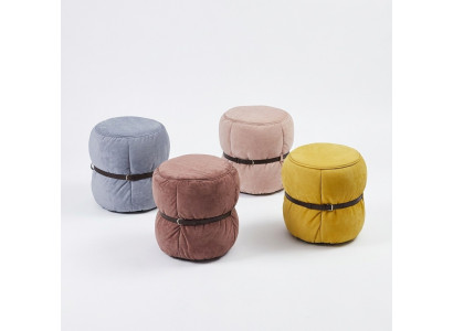 Tabouret de design Pouf Salon Designer Rond Moderne Repose-pieds