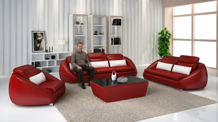 Ensemble de canapés de luxe 3+1+1 places Mobilier de salon Canapé design