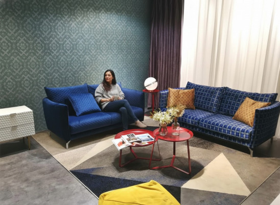 Design rembourrage luxe canapé canapé en tissu trois places trois places en velours