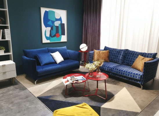 Design rembourrage luxe canapé canapé en tissu trois places trois places en velours