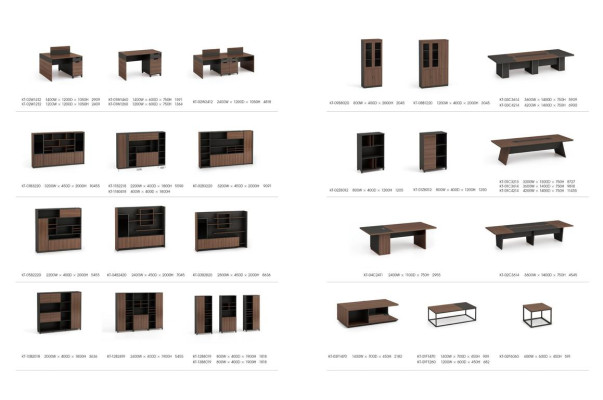 Bureau d'angle Design Armoire de classement Mobilier de bureau Ensemble de mobilier de chef 2 pièces