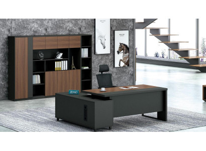 Bureau d'angle Design Armoire de classement Mobilier de bureau Ensemble de mobilier de chef 2 pièces