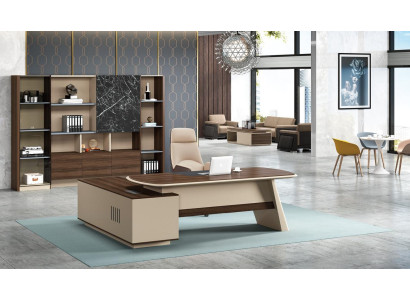 Mobilier de bureau Tables de bureau Table du chef + Étagère de classement Étagère 2 pièces.