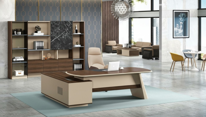 Coin bureau du chef Des bureaux d'angle Cabinet de bureau Cabinet d'avocats Cabinet d'entreprise Mobilier de bureau Tables