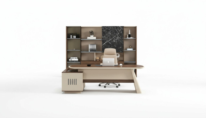 Coin bureau du chef Des bureaux d'angle Cabinet de bureau Cabinet d'avocats Cabinet d'entreprise Mobilier de bureau Tables