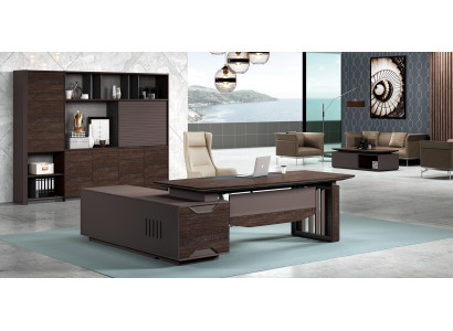 Bureau Bureau d'angle Mobilier de bureau Table Armoire de classement Armoire 2 pièces.