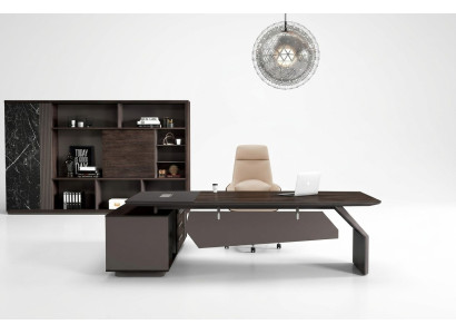 Mobilier de bureau 2 pièces. Ensemble de tables de bureau Table de chef Classeur