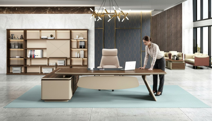 Élégant bureau et grand meuble de bureau au design contemporain