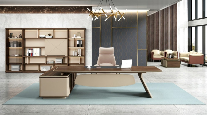 Élégant bureau et grand meuble de bureau au design contemporain