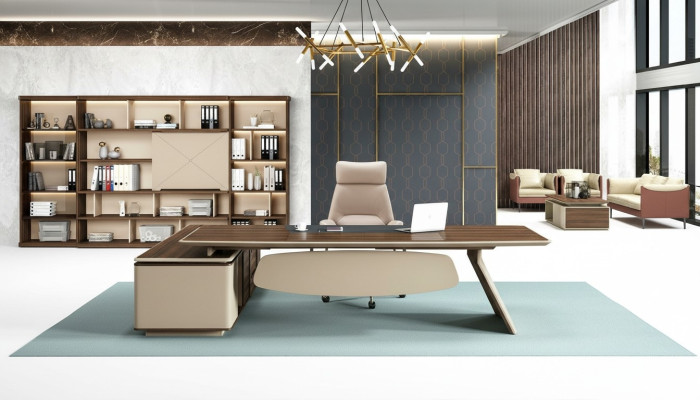 Élégant bureau et grand meuble de bureau au design contemporain