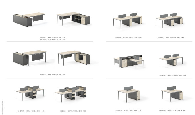 Bureau Armoire de classement Mobilier de bureau Meubles Bureaux Tables Ensemble de 2 pièces