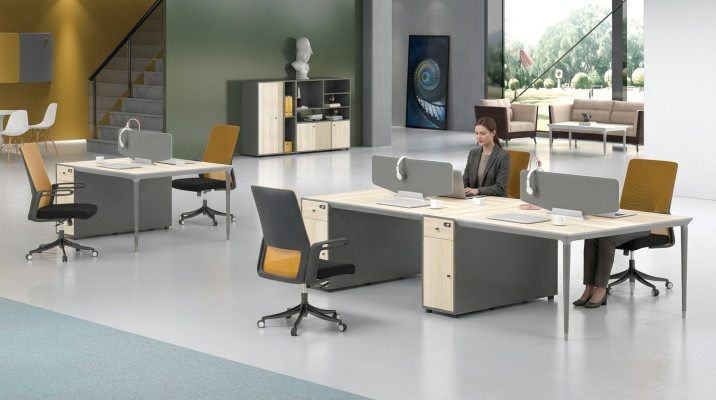 Equipement pour ameublement de mobilier de bureau Table Centre d'appel 4 postes de travail