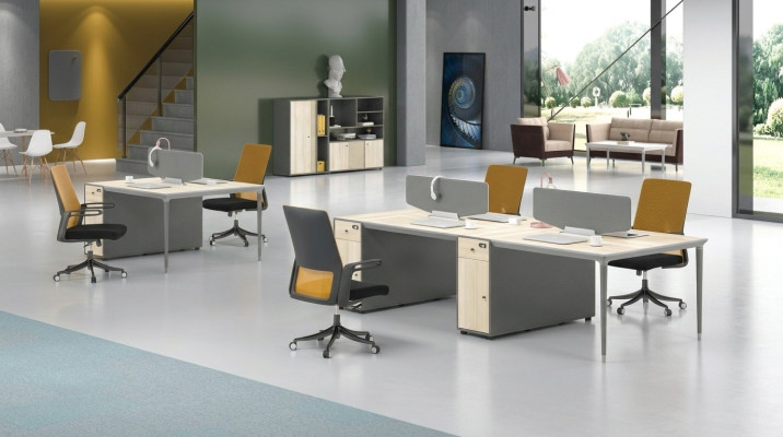 Equipement pour ameublement de mobilier de bureau Table Centre d'appel 4 postes de travail