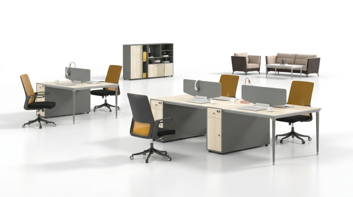 Equipement pour ameublement de mobilier de bureau Table Centre d'appel 4 postes de travail
