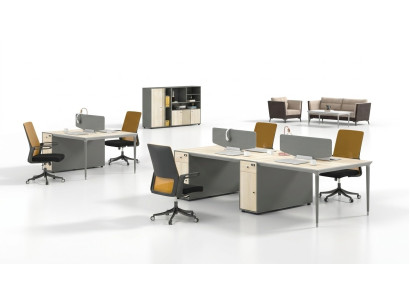 Equipement pour ameublement de mobilier de bureau Table Centre d'appel 4 postes de travail