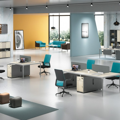 Mobilier Aménagement Équipement Table Centre d'appels 4 Postes de travail Bureau