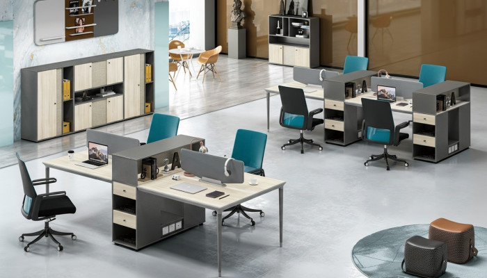 Mobilier de bureau Aménagement Tables Table 4 Postes de travail Bureau Centre d'appels