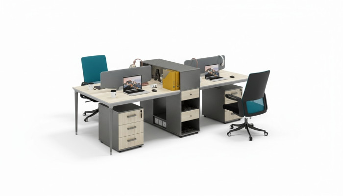 Mobilier de bureau Aménagement Tables Table 4 Postes de travail Bureau Centre d'appels