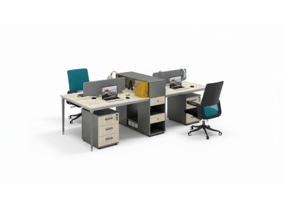 Mobilier de bureau Aménagement Tables Table 4 Postes de travail Bureau Centre d'appels