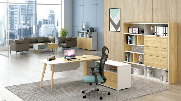 Table & Filing Cabinet Mobilier de bureau 2 pcs. Set d'étagères Chef Shelf Desk