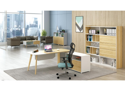 Table & Filing Cabinet Mobilier de bureau 2 pcs. Set d'étagères Chef Shelf Desk