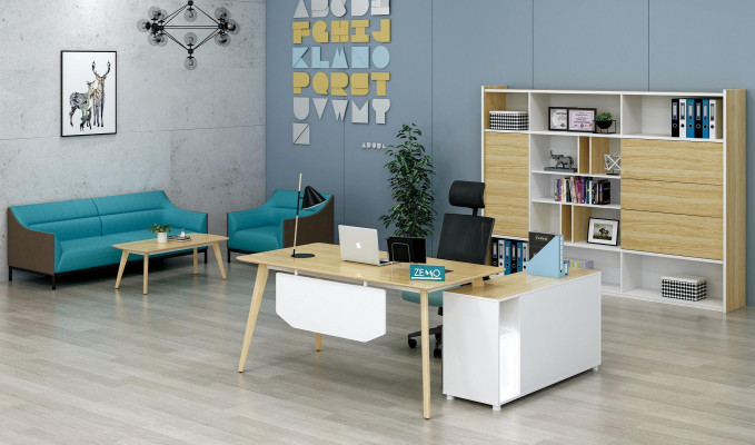 Mobilier de bureau 2 pièces. Chef Table + Étagère Armoire Étagère Bureau