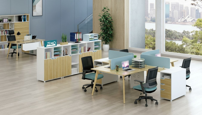 Centre d'appels 4 Postes de travail Mobilier de bureau Aménagement Équipement