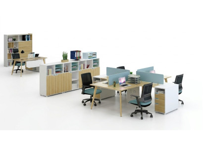 Centre d'appels 4 Postes de travail Mobilier de bureau Aménagement Équipement